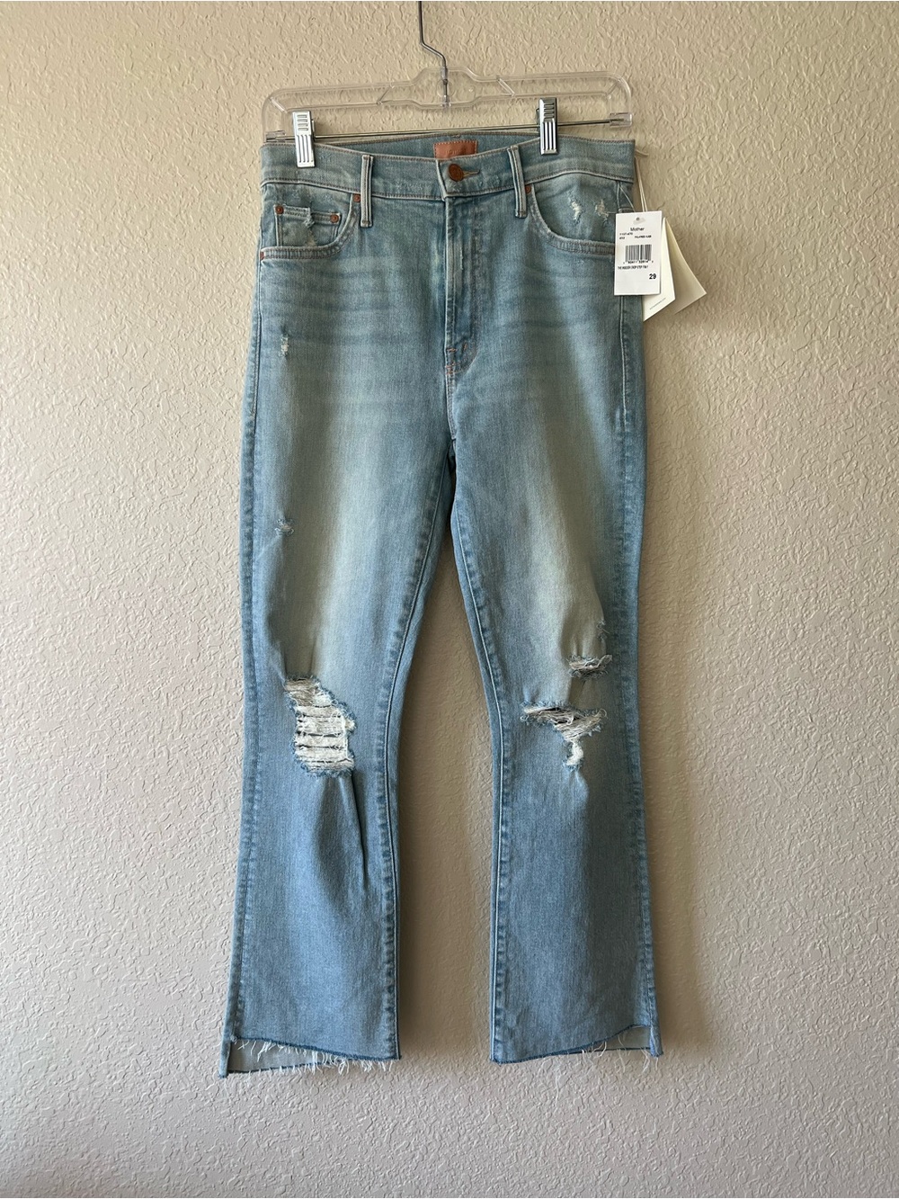 Mother The Insider Crop Step Fray Denim Jeans Women’s Size 29 Distressed Raw Hem